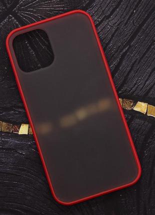 Чехол funda (full protection) for iphone 12 pro max red/black