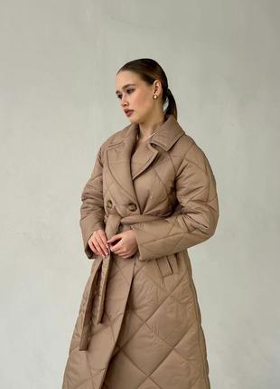 Двубортное стеганое пальто4 фото