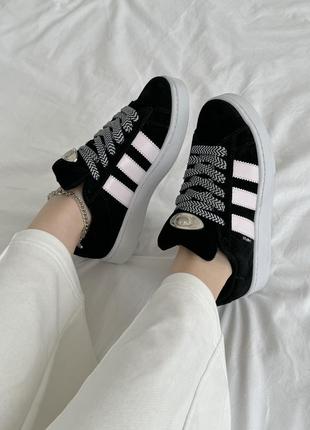 Шикарные женские кроссовки adidas campus 00s black almost pink чёрные2 фото