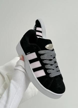 Шикарные женские кроссовки adidas campus 00s black almost pink чёрные3 фото