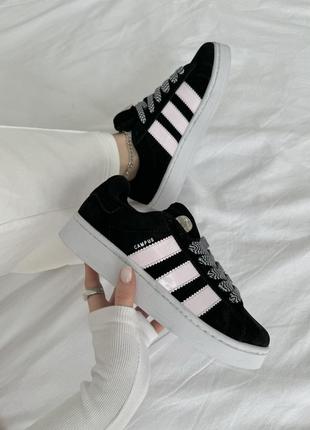 Шикарные женские кроссовки adidas campus 00s black almost pink чёрные9 фото