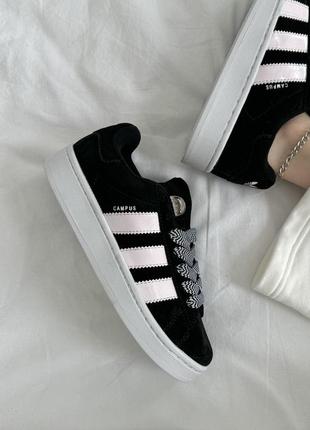 Шикарные женские кроссовки adidas campus 00s black almost pink чёрные7 фото