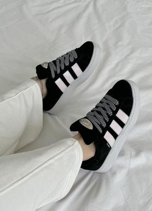 Шикарные женские кроссовки adidas campus 00s black almost pink чёрные8 фото