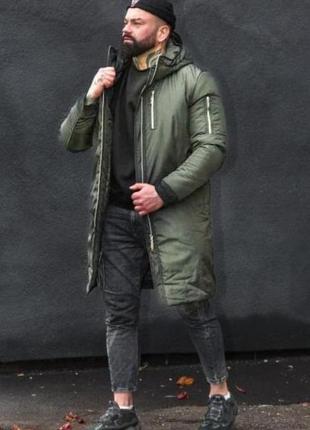 Мужская куртка парка зимние хаки