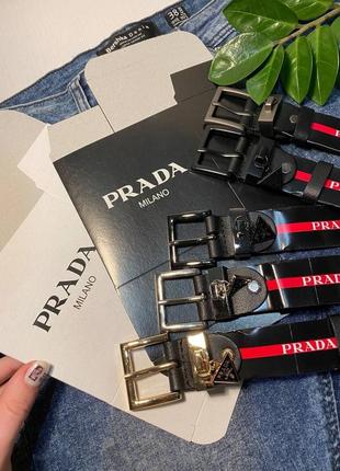 Ремень кожа 3см туреченица черный с коробкой, женский ремень в стиле prada milano стира черный, ремень женский, ремень черный6 фото