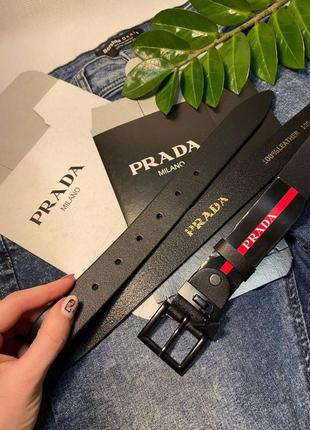 Ремень кожа 3см туреченица черный с коробкой, женский ремень в стиле prada milano стира черный, ремень женский, ремень черный8 фото