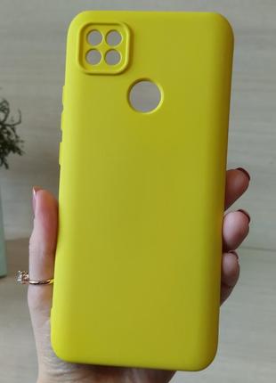 Яркий чехол для xiaomi redmi 10a однотонный мягкий с микрофиброй silicone cover full camera