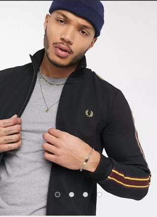 Олимпийка fred perry stripped tape track jacket легендарная олимпа от основания размер м новая с бирками✅