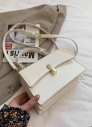 Женская сумка 6117 кросс-боди белая1 фото