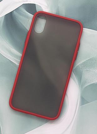 Чехол funda (full protection) for iphone x/xs max red/black