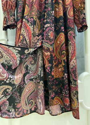 Сукня міді у етно стилі з принтом пейслі7 фото