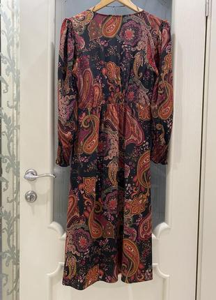Сукня міді у етно стилі з принтом пейслі9 фото