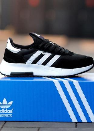 Мужские замшевые кроссовки черно белые adidas retropy повседневные кроссовки мужские из замши7 фото