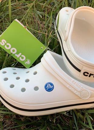 Crocs crocband сабо. жіночі крокси. чоловічі крокси. білі крокси6 фото