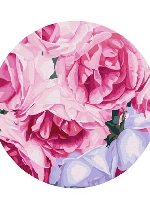 Картина по номерам на круглом подрамнике "розовые розы © anna steshenko" (размер м) 30 см rc00075m