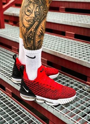 Мужские кроссовки nike lebron 16 red white/red/black2 фото