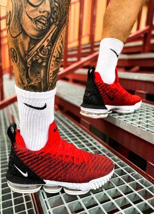 Мужские кроссовки nike lebron 16 red white/red/black1 фото