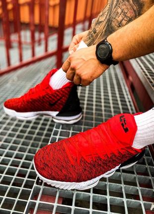 Мужские кроссовки nike lebron 16 red white/red/black3 фото