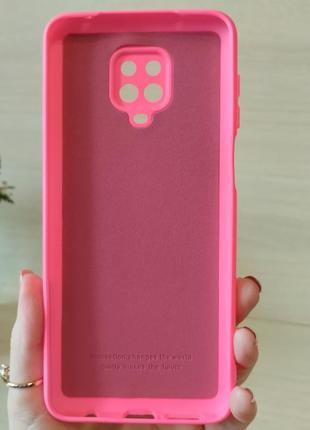 Яркий чехол для xiaomi redmi note 9s / note 9 pro однотонный мягкий с микрофиброй silicone cover full camera4 фото