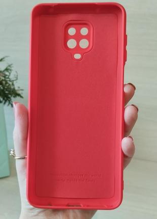 Яркий чехол для xiaomi redmi note 9s / note 9 pro однотонный мягкий с микрофиброй silicone cover full camera9 фото