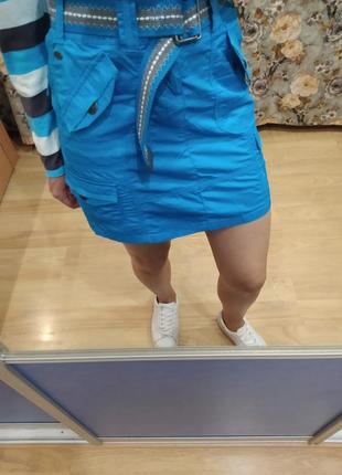 Коассная юбка с накладными карманами  s m4 фото