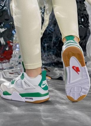 Жіночі кросівки air jordan 4 retro x sb “pine green”8 фото