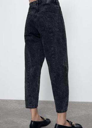 Черные джинсы с эффектом потёртости zw premium petit.3 фото