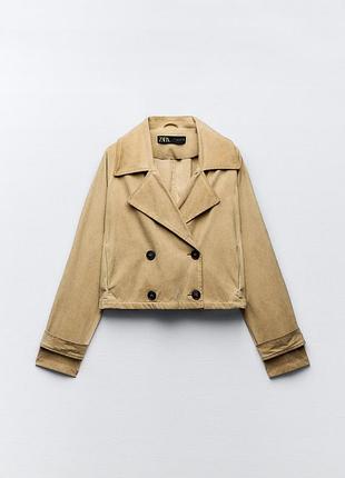Вкорочений тренч під замшу zara🤩