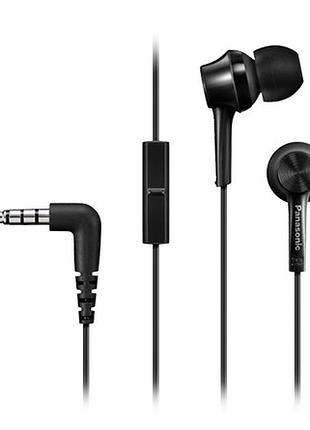 Наушники проводные panasonic rp-tcm115gc-k вакуумные с микрофоном black