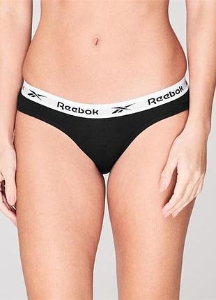 Черные коттоновые трусики reebok на широкой резинке