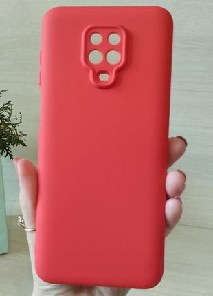 Яркий чехол для xiaomi redmi note 9s / note 9 pro однотонный мягкий с микрофиброй silicone cover full camera