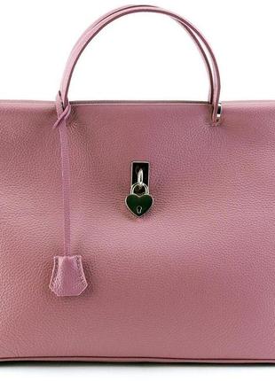 Жіноча шкіряна сумка italian fabric bags 0014 pink1 фото