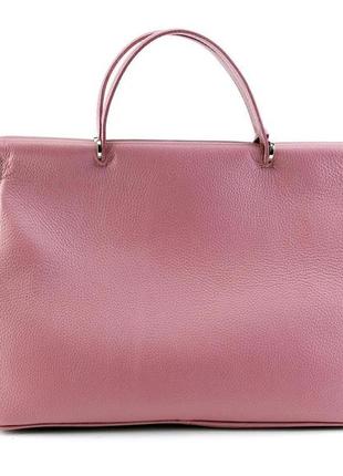 Жіноча шкіряна сумка italian fabric bags 0014 pink2 фото