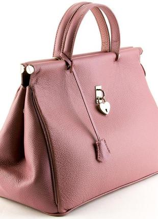 Жіноча шкіряна сумка italian fabric bags 0014 pink3 фото