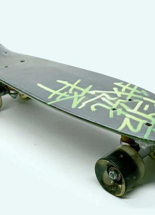 Скейт пенниборд "best board" колеса pu, светятся, d=6см f 9160