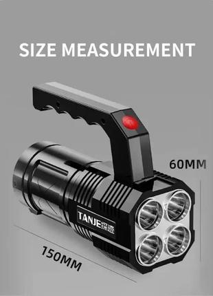 Портативный точечный ручной фонарь bl-x508, прожекторный, водонепроницаемый, с usb, 1200 мач, черный4 фото