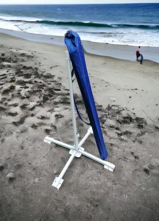 Зонт садовый для террасы, пляжа складной дачный компактный антиветер 2,2м с 8 спицами и ветровым клапаном5 фото