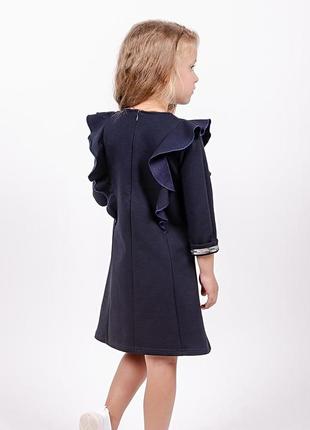 Платье для девочек школьное, темно-синие3 фото