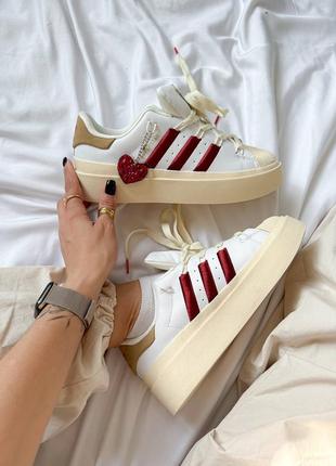 Женские кеды adidas superstar bonega beige red9 фото