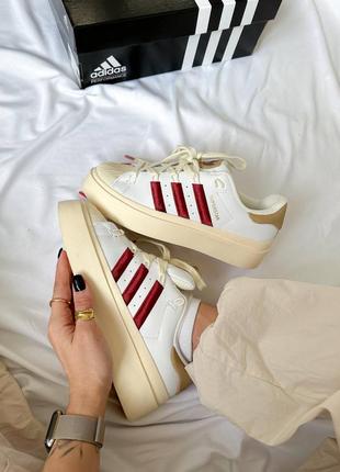 Женские кеды adidas superstar bonega beige red7 фото