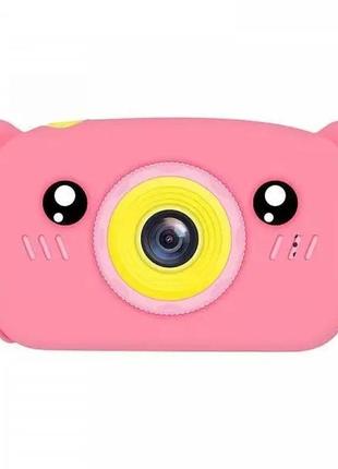 Цифровой детский фотоаппарат teddy gm-24 розовый мишка smart kids camera розовый2 фото