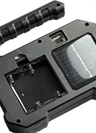 Ручной аккумуляторный фонарик с солнечной панелью torch kj-208t4 фото