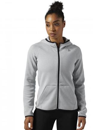 Худі на застібці сіре для спорту reebok Heren quik cotton full zip w bq94532 фото