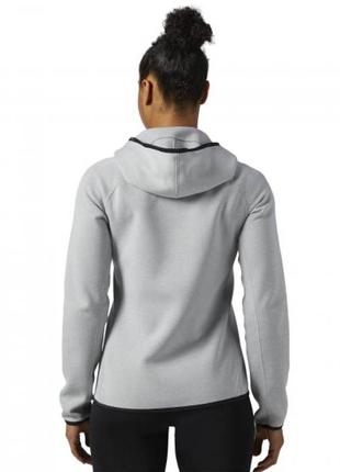 Худі на застібці сіре для спорту reebok Heren quik cotton full zip w bq94533 фото