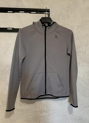 Худі на застібці сіре для спорту reebok Heren quik cotton full zip w bq945310 фото