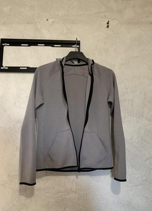 Худі на застібці сіре для спорту reebok Heren quik cotton full zip w bq94538 фото