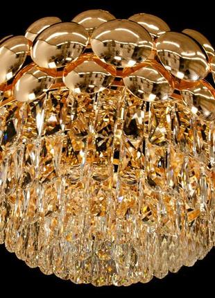 Подвесная люстра с хрустальными подвесками kyoto золото qs6608/600g2 фото