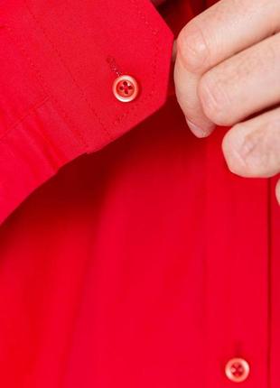 Рубашка мужская классическая однотонная, цвет красный, 186r305 фото