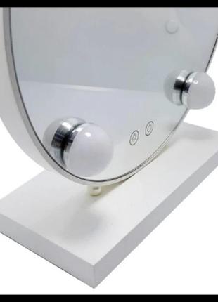Дзеркало для макіяжу з led-підсвіткою led mirror 5 led jx-526 білий5 фото