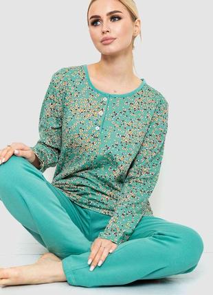 Пижама женская утепленная, цвет светло-зеленый, 219r004